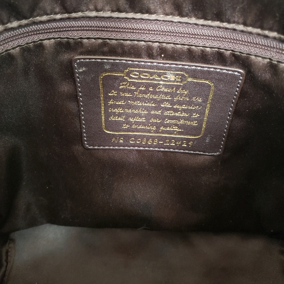 Coach Signature Leather Striped Tote - Picture 4 of 7